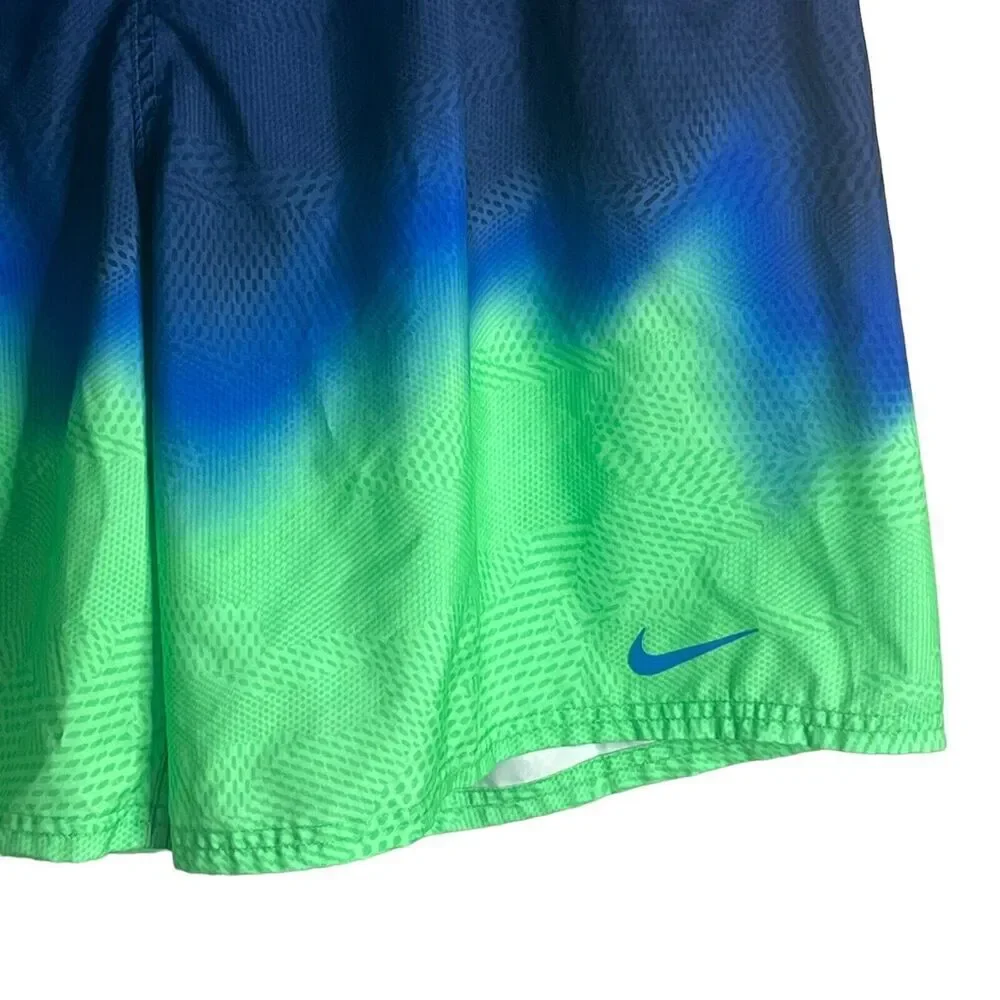 Nike Men's Size XL Liquid Haze Water Shedding Swim Trunks Tie Dye Blue Green
